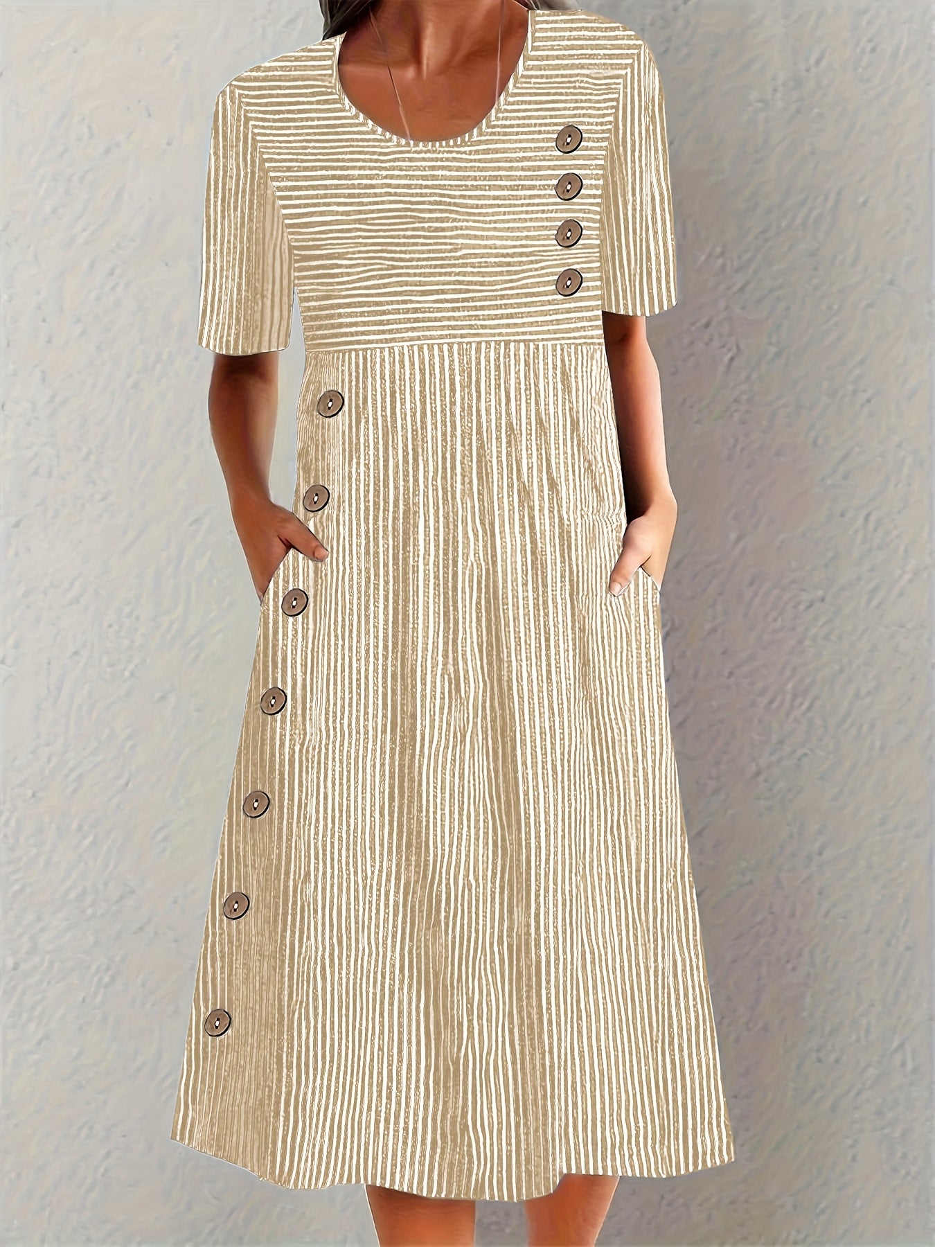 Lenna | Gestreepte midi-jurk - By La Bella Vie