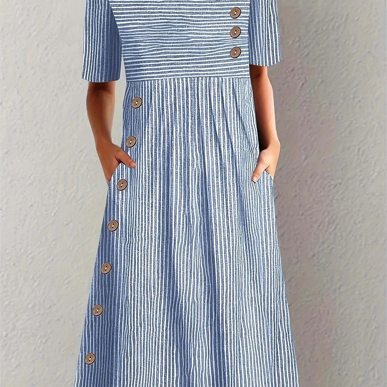 Lenna | Gestreepte midi-jurk - By La Bella Vie