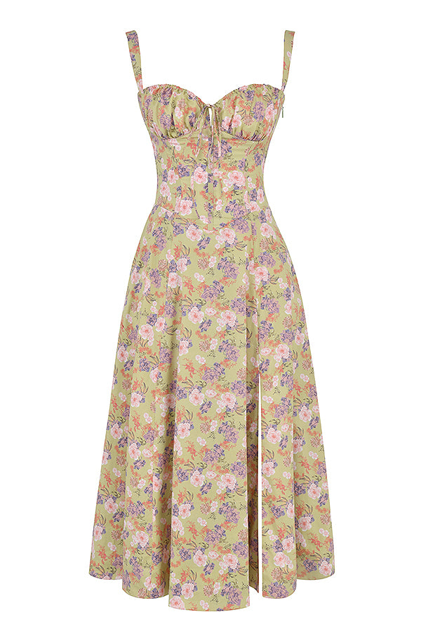 Venice - bloemen bustierjurk met taille vormgeving