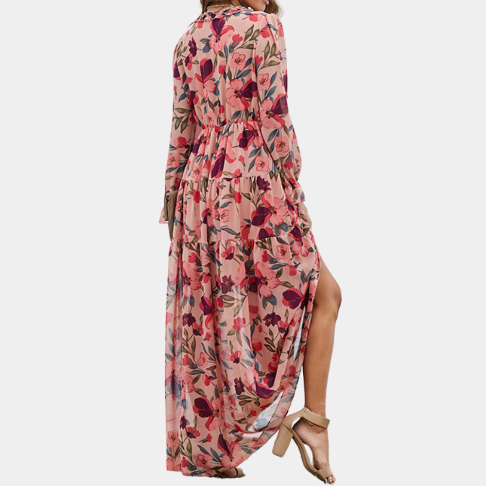 Chique maxi jurk met lange mouwen