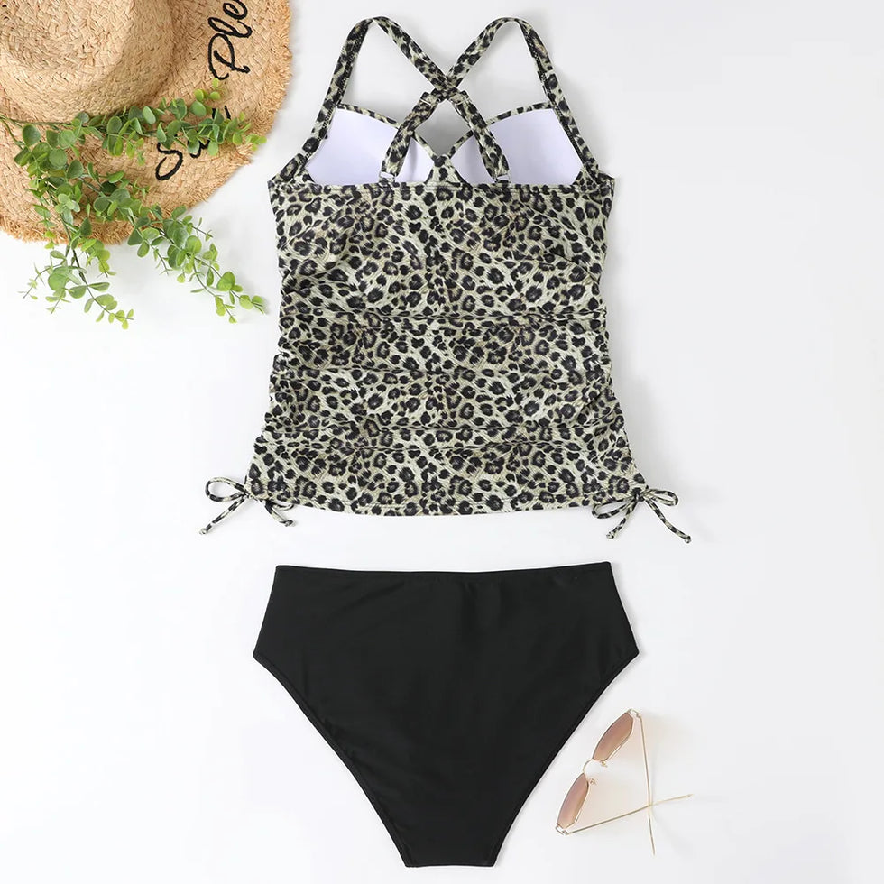 Verstelbaar Push-Up Corrigerend Panter Badpak - By La Bella Vie