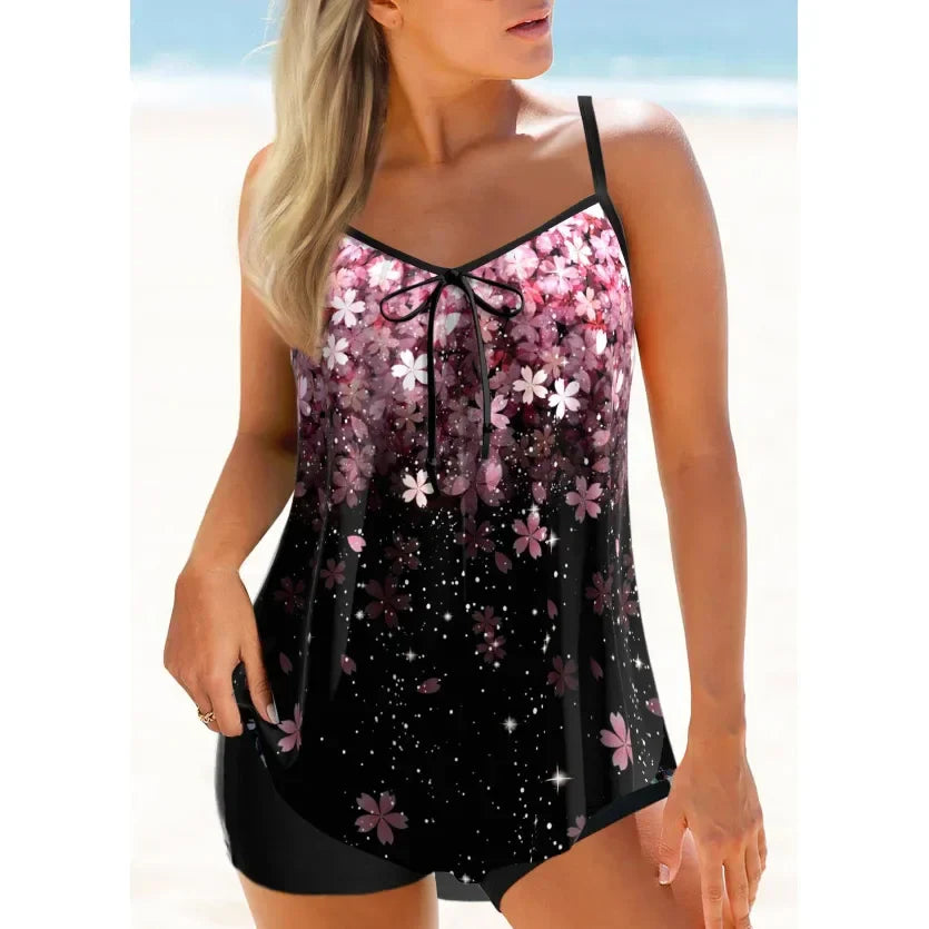 Bloemenprint lint tankini badpakjurk - By La Bella Vie