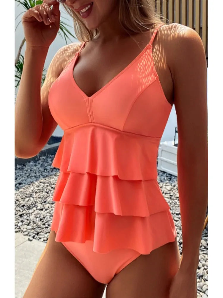 Corrigerend ruche tankini badpakjurk - By La Bella Vie