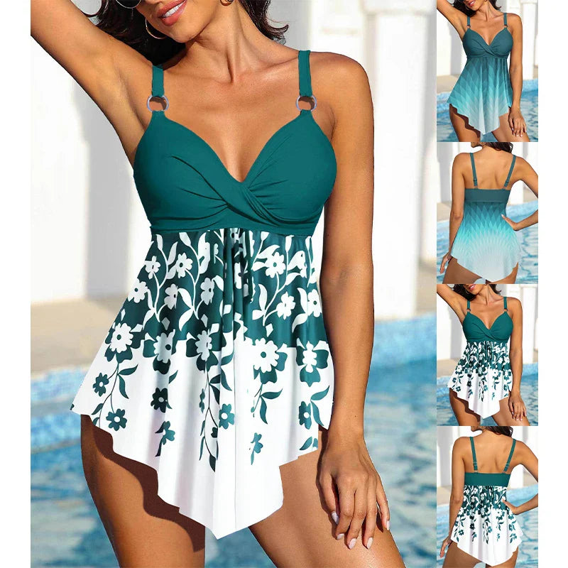 Trendy bedrukte tankini badpak jurk - By La Bella Vie