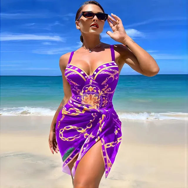 Elegante gedrukte bikini set met cover-up - By La Bella Vie
