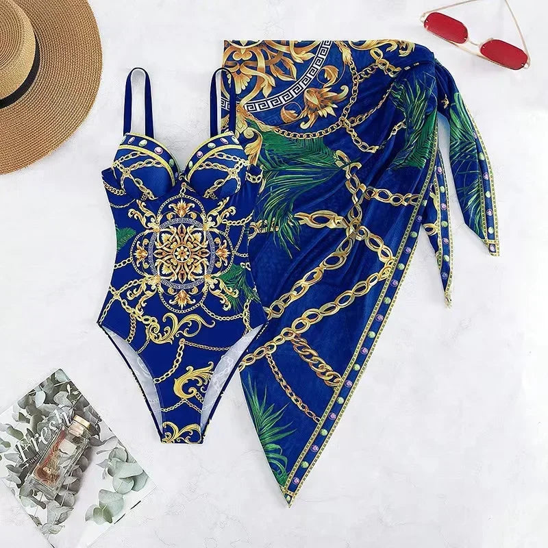 Elegante gedrukte bikini set met cover-up - By La Bella Vie