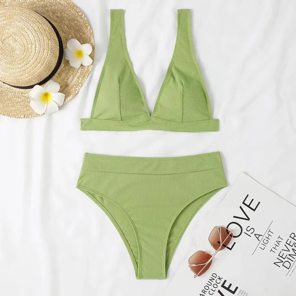 Corrigerend high waist v-hals Bikini - By La Bella Vie