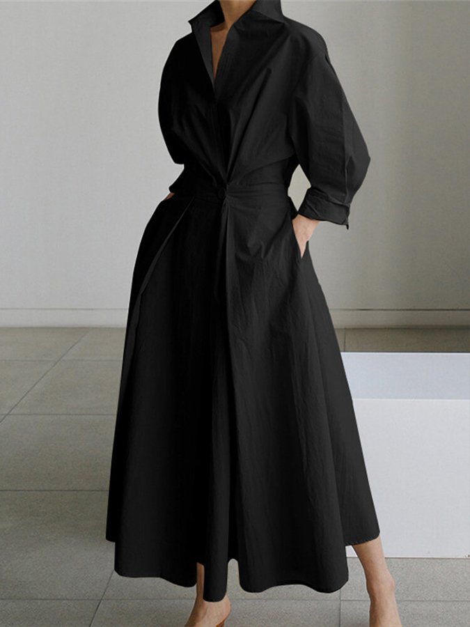 Kayla - elegante linnen geplooide maxi-jurk
