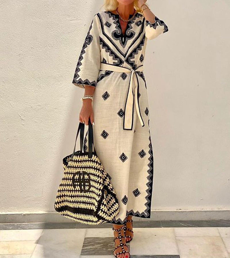 Riviera chique maxi kaftan jurk met ceintuur