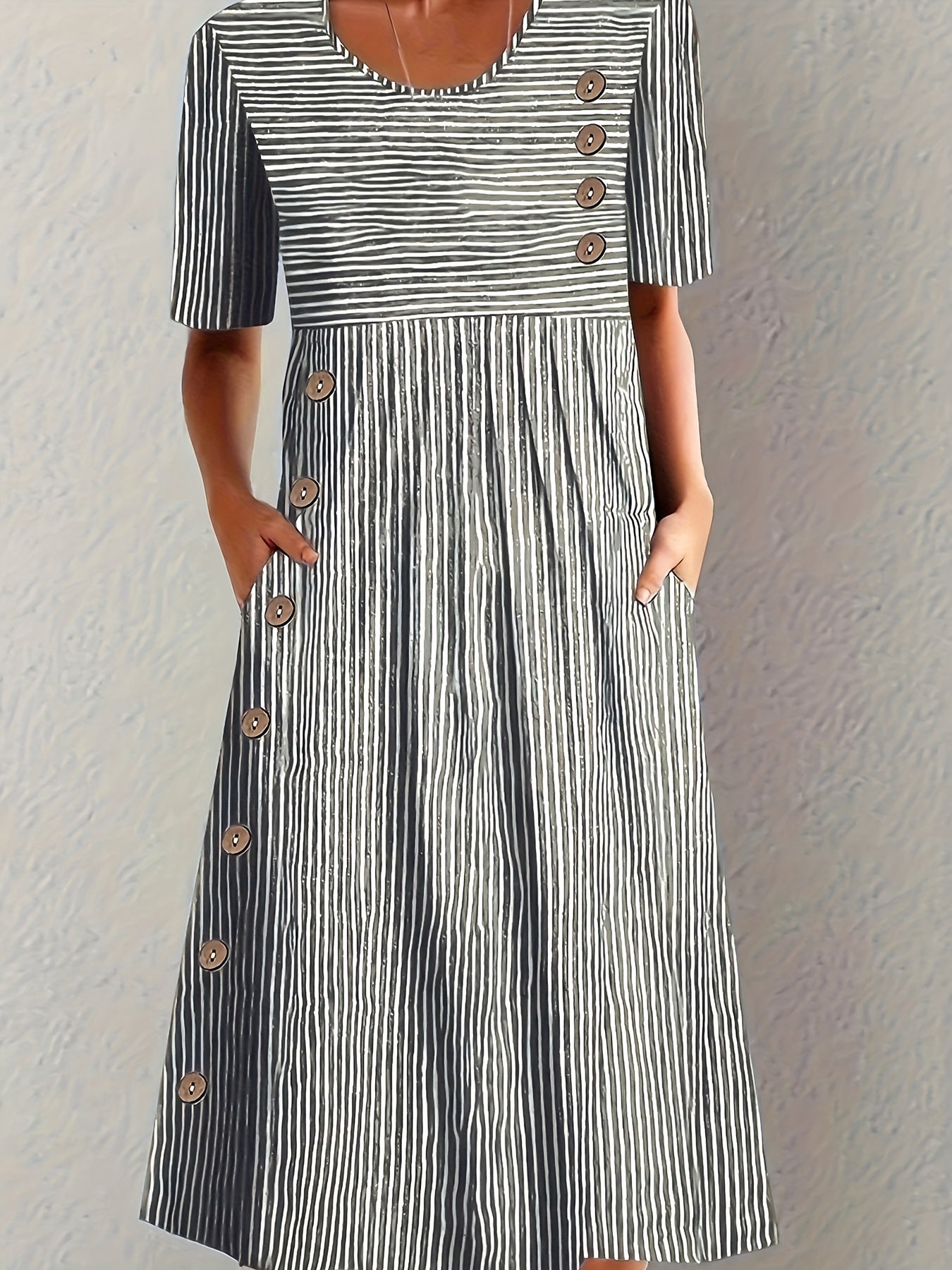 Lenna | Gestreepte midi-jurk - By La Bella Vie