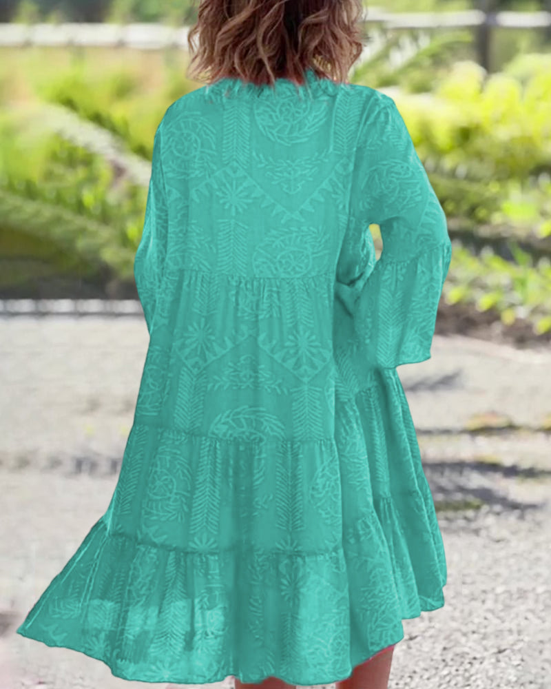 Bryanna - stijlvolle losse zomerjurk met V-hals