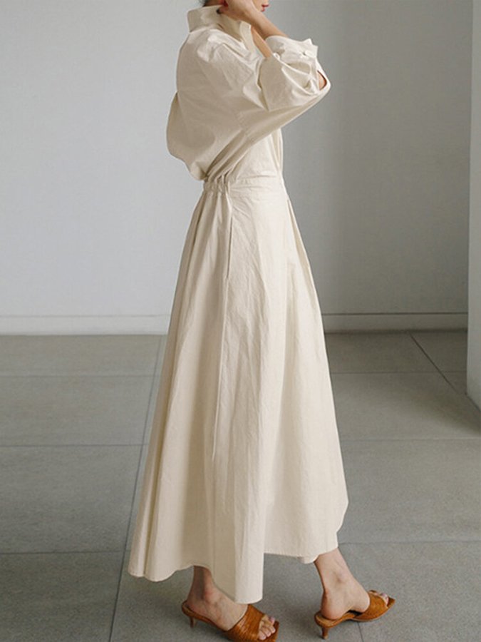 Kayla - elegante linnen geplooide maxi-jurk