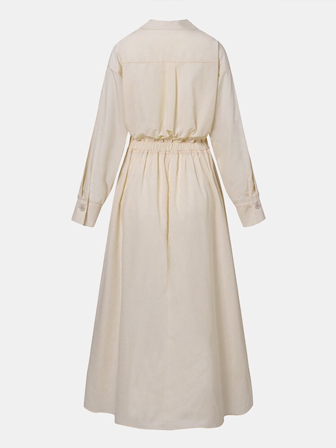 Kayla - elegante linnen geplooide maxi-jurk