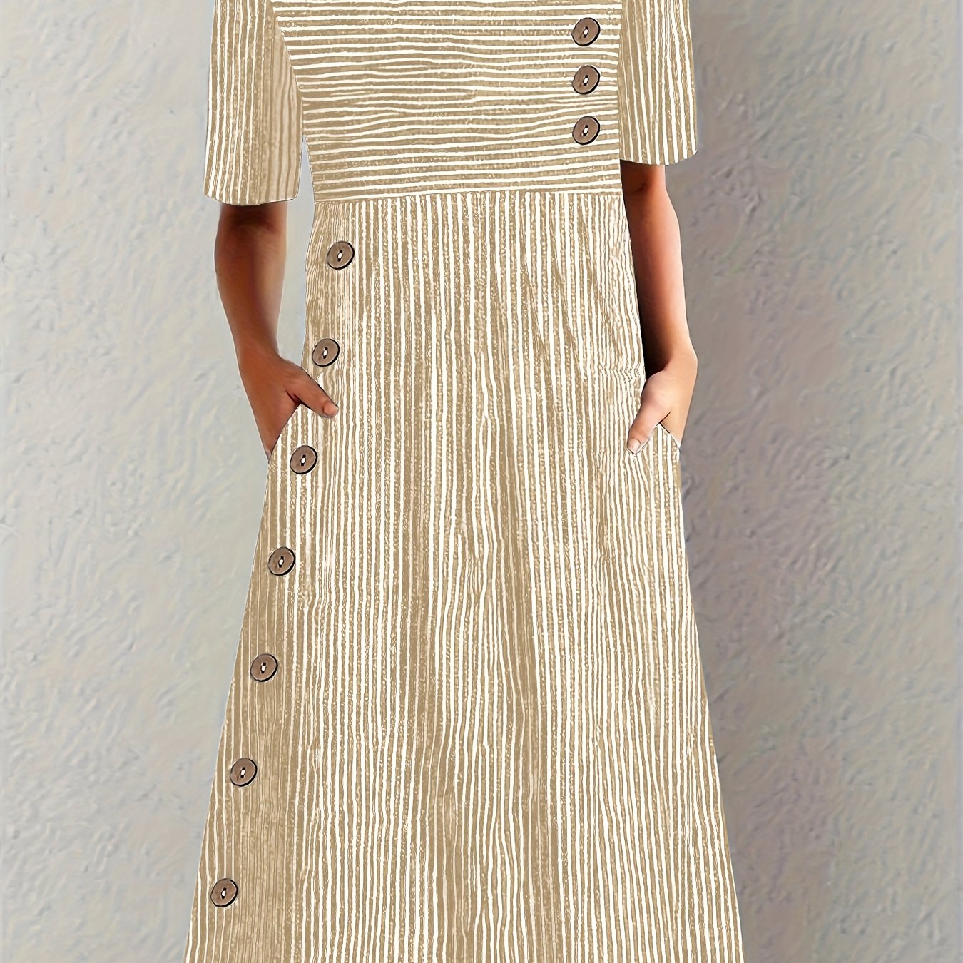 Lenna | Gestreepte midi-jurk - By La Bella Vie