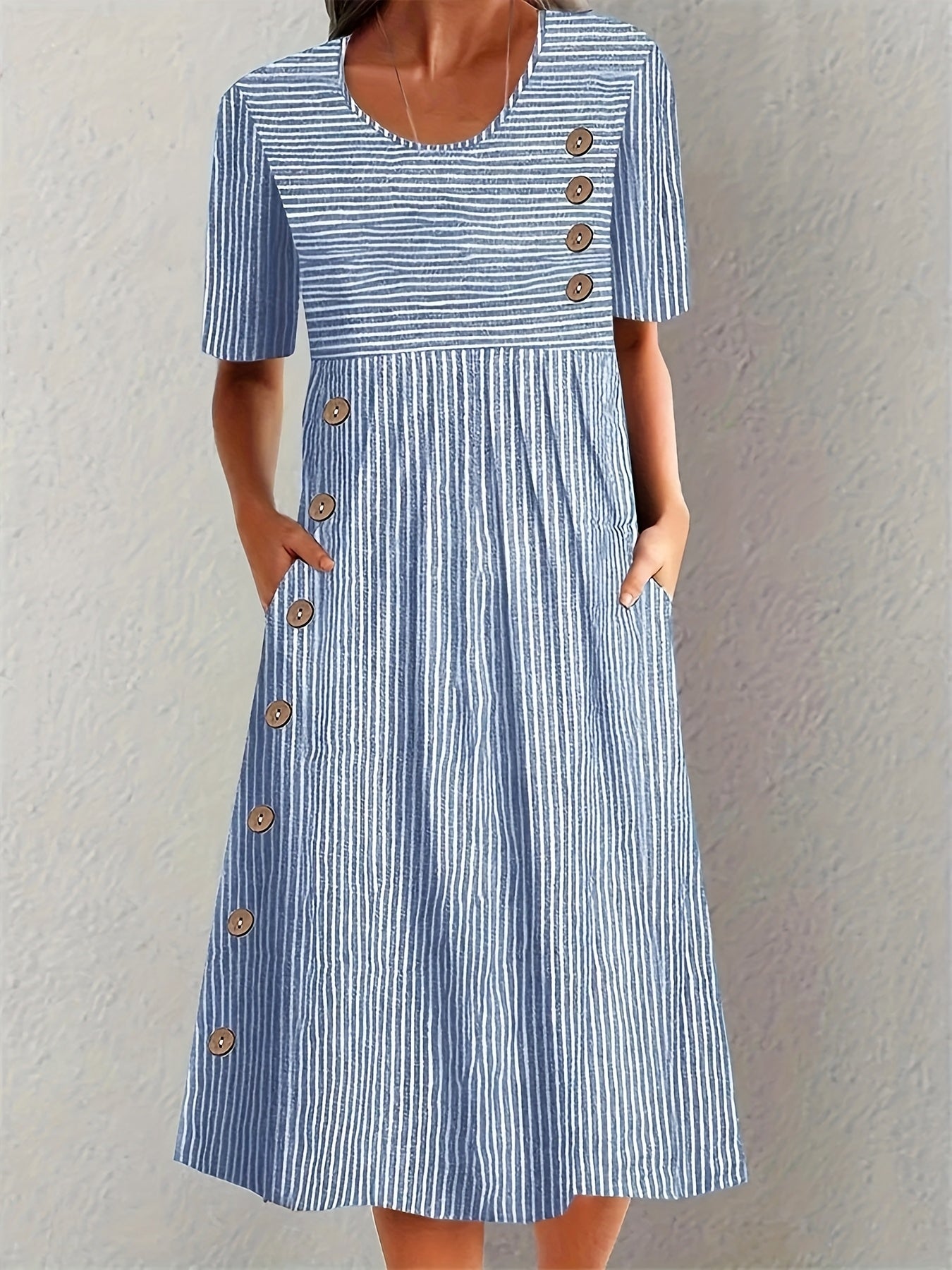 Lenna | Gestreepte midi-jurk - By La Bella Vie