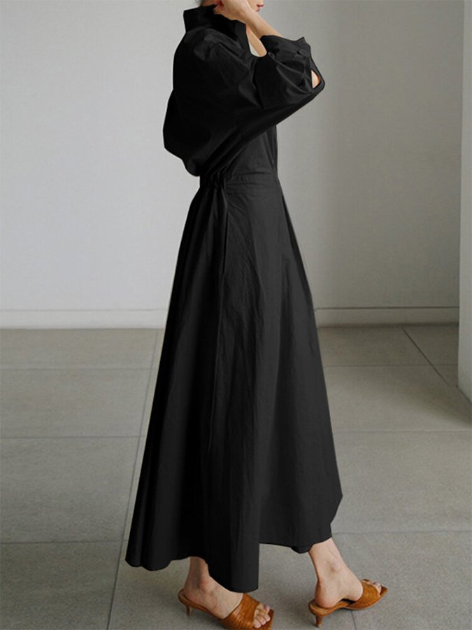 Kayla - elegante linnen geplooide maxi-jurk