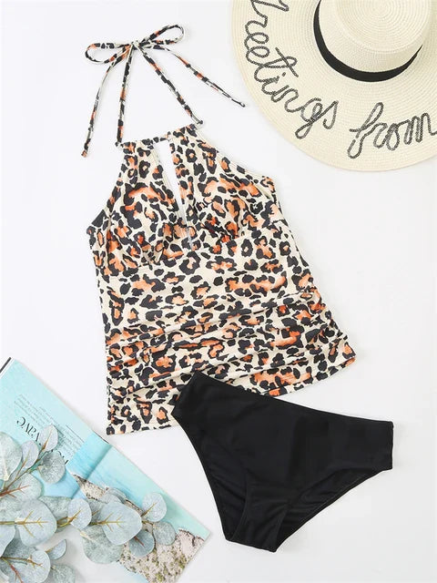 Tankini Corrigerend Badpak met Hoge Taille en V-hals - By La Bella Vie