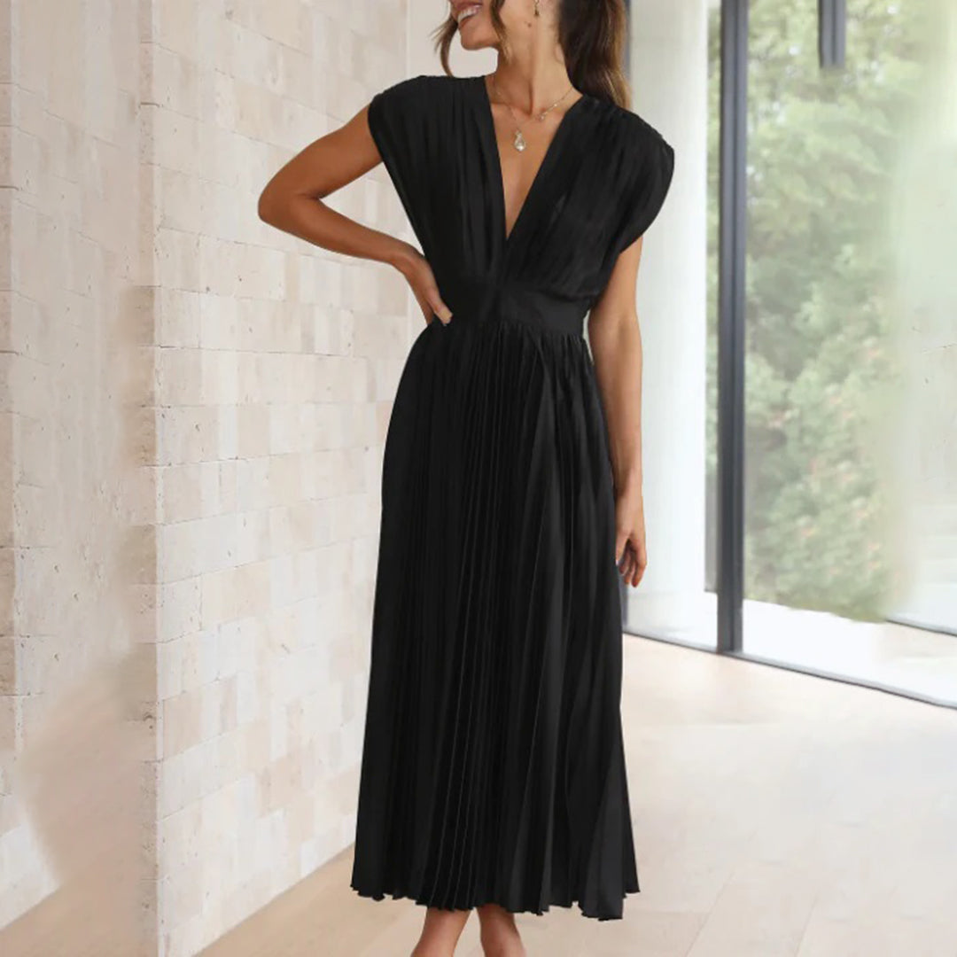 Darlene - elegante geplooide maxi-jurk