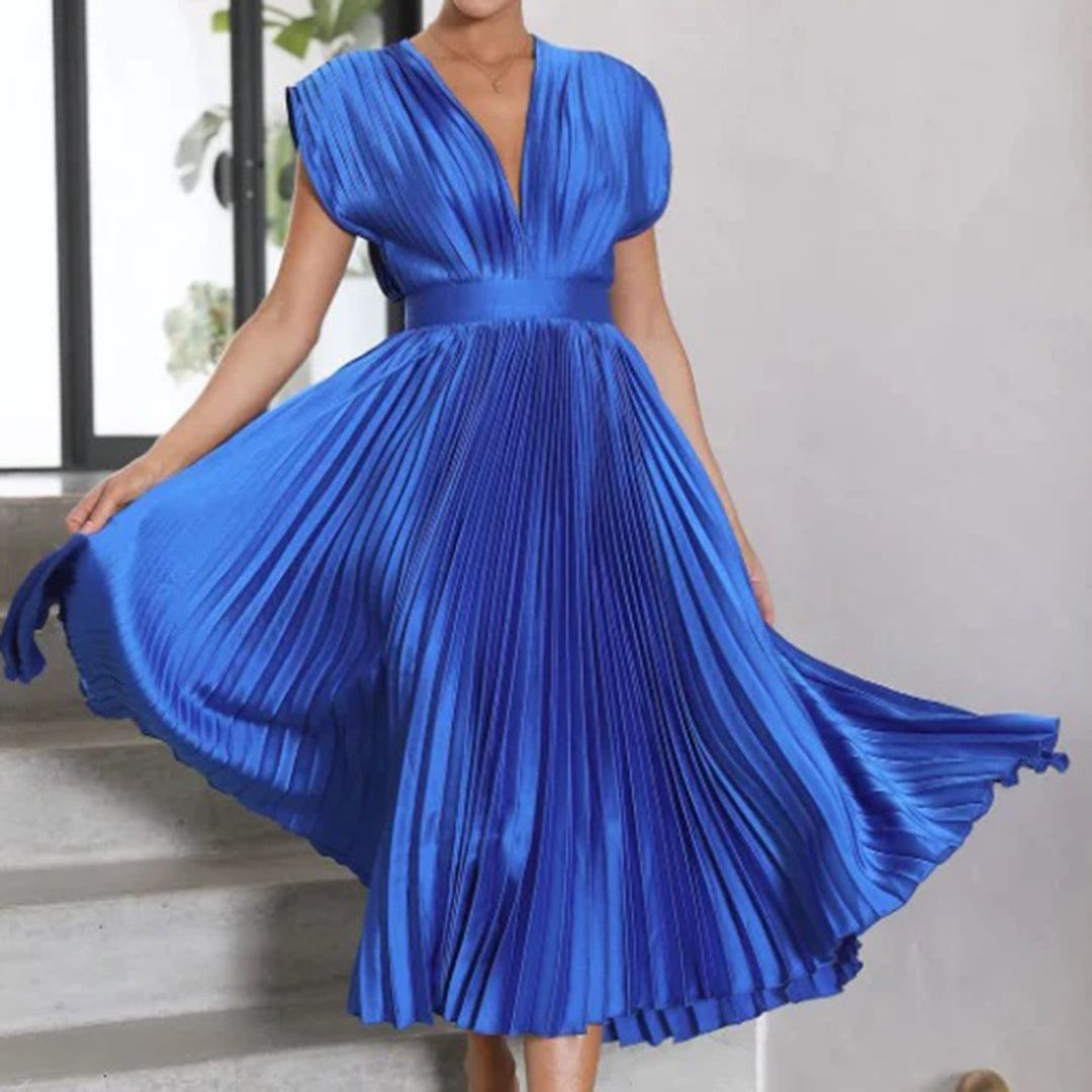 Darlene - elegante geplooide maxi-jurk