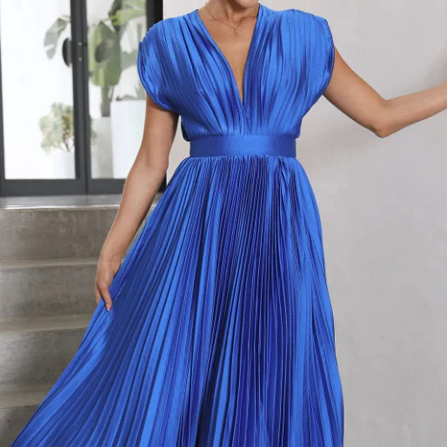 Darlene - elegante geplooide maxi-jurk