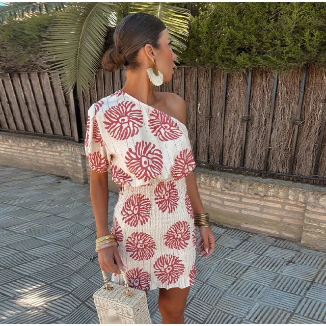 Mara - trendy one-shoulder mini jurk