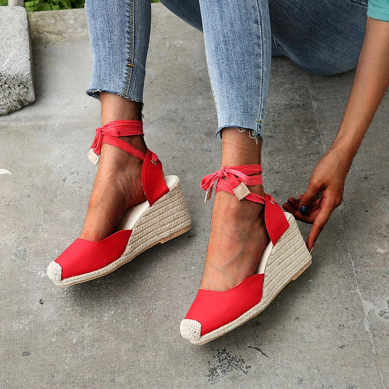 Orthopedische sandalen met kanten bandjes - By La Bella Vie