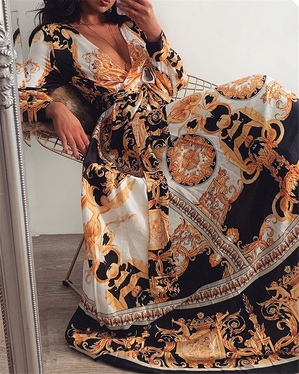 Rosalyn - elegante wikkeljurk met split