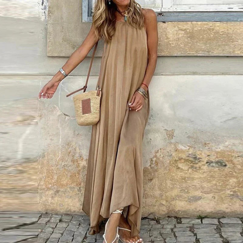 Belinda - elegante mouwloze boho maxi jurk