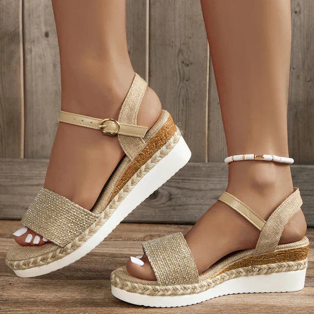 Stijlvolle Orthopedische Sleehak Sandalen - By La Bella Vie
