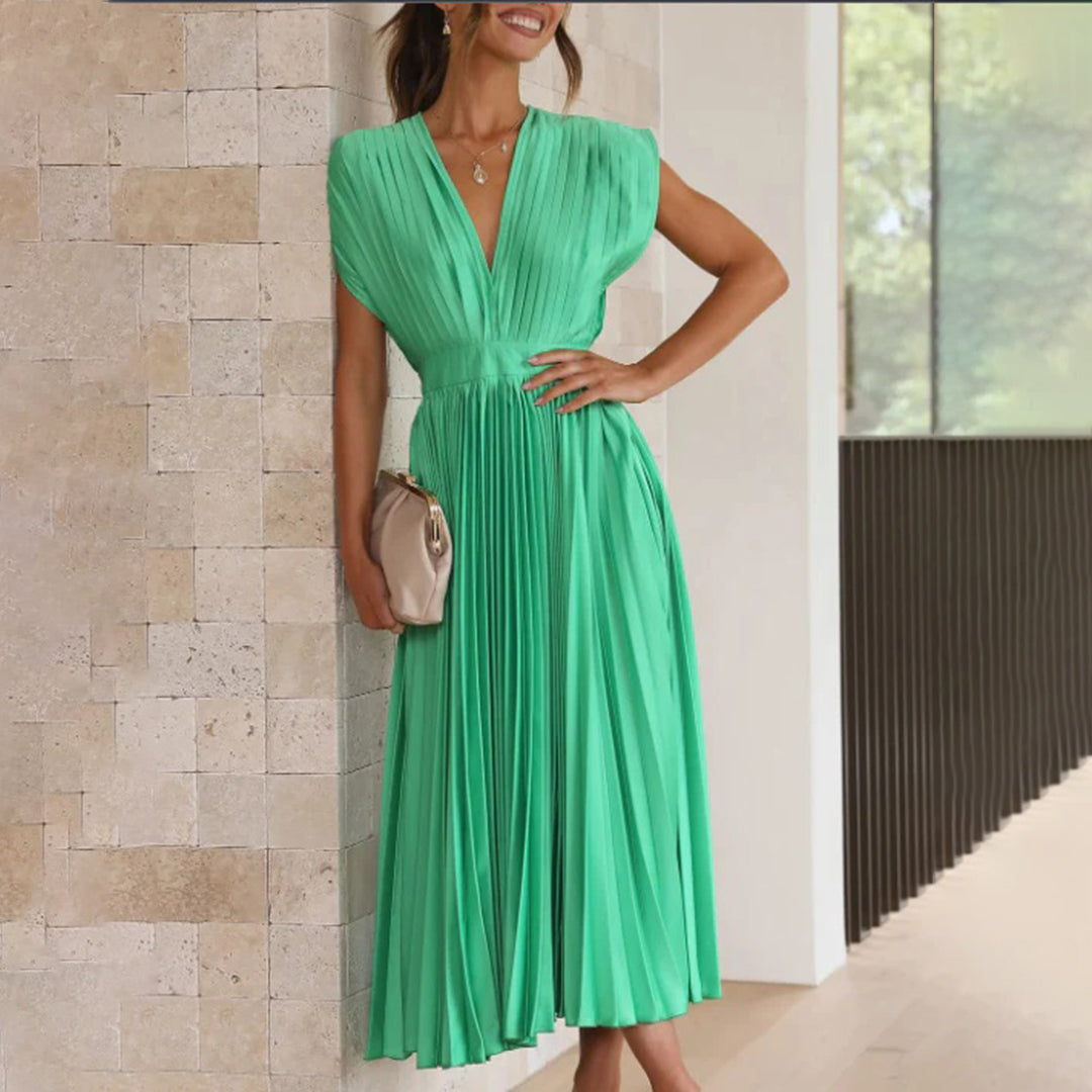 Darlene - elegante geplooide maxi-jurk