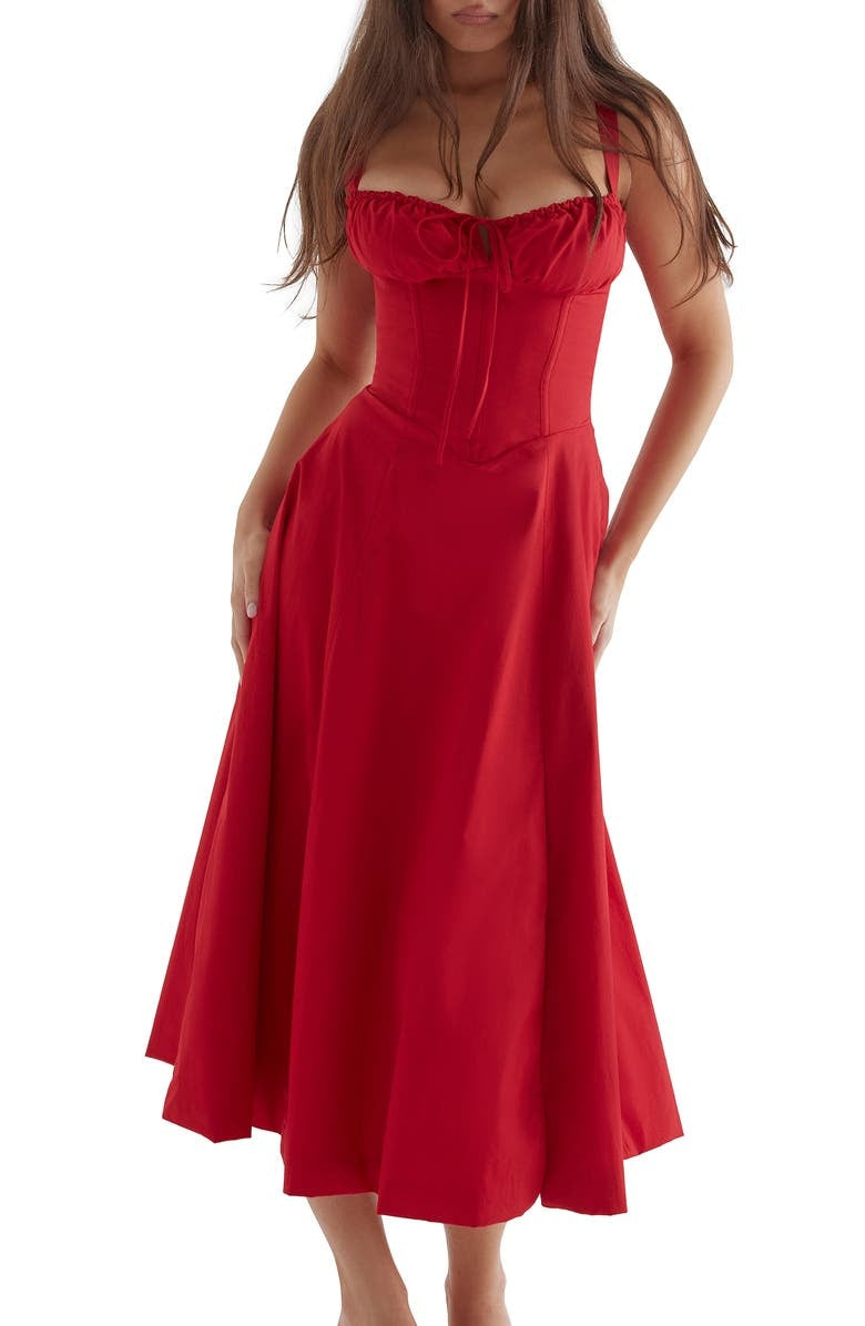 Venice - bloemen bustierjurk met taille vormgeving