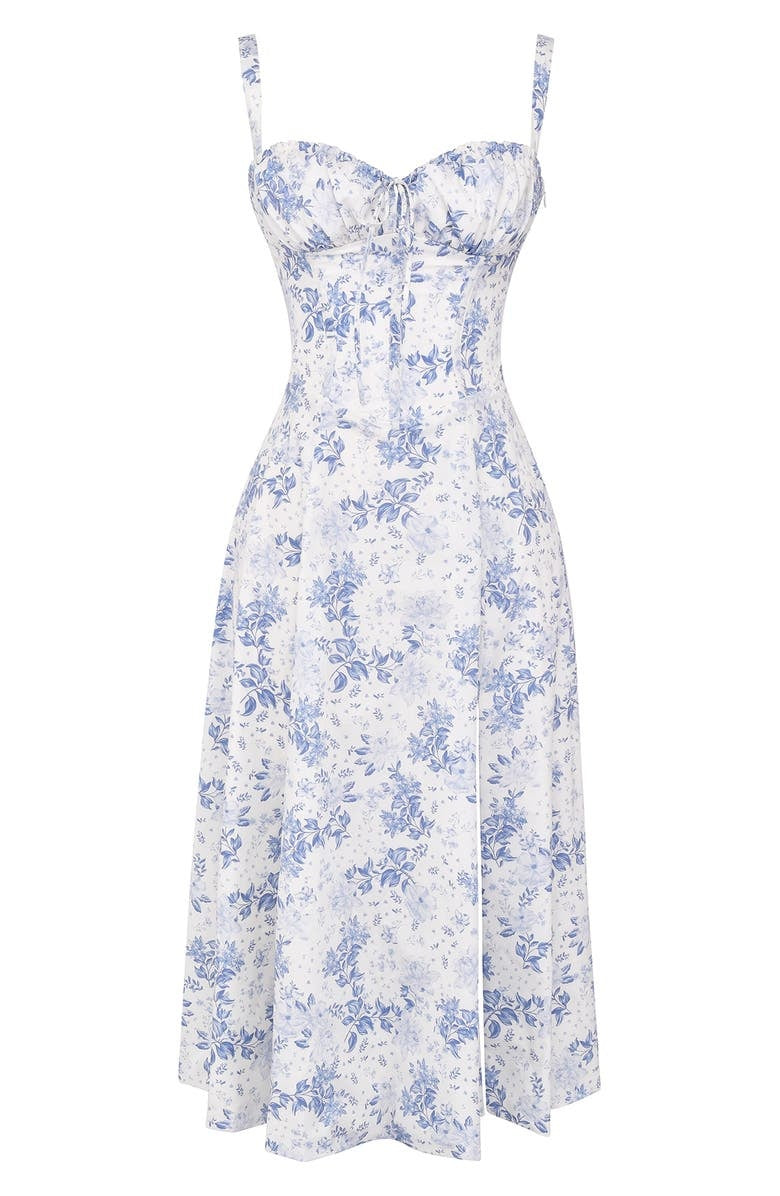 Venice - bloemen bustierjurk met taille vormgeving