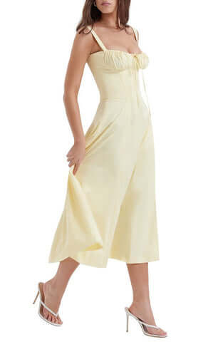 Venice - bloemen bustierjurk met taille vormgeving