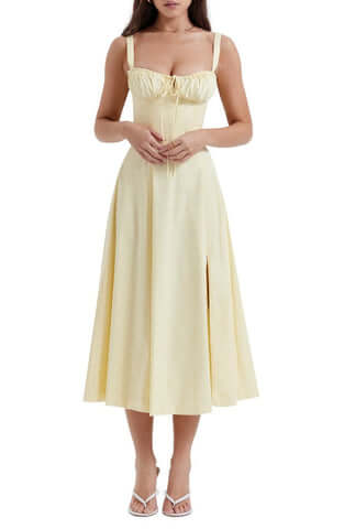 Venice - bloemen bustierjurk met taille vormgeving