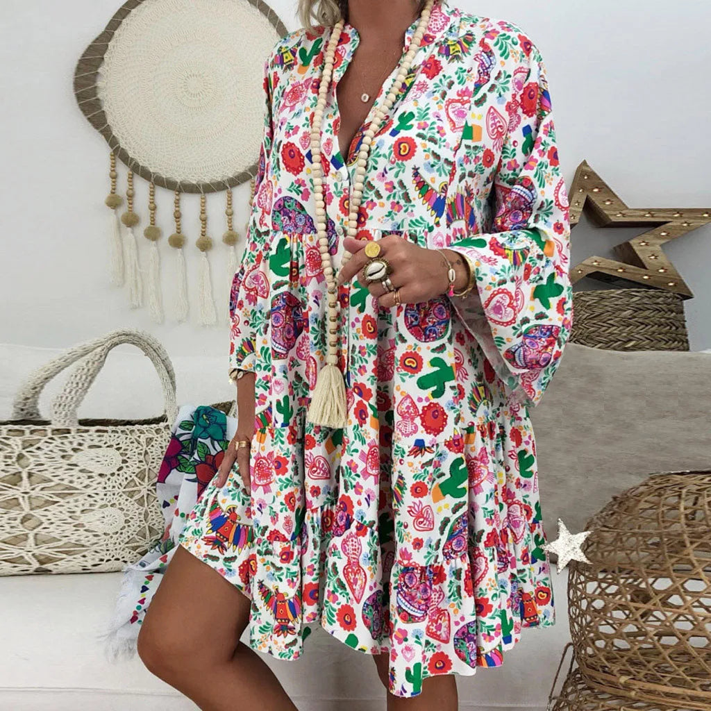Karlie - losse jurk met bloemenprint