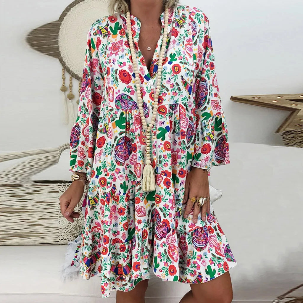 Karlie - losse jurk met bloemenprint