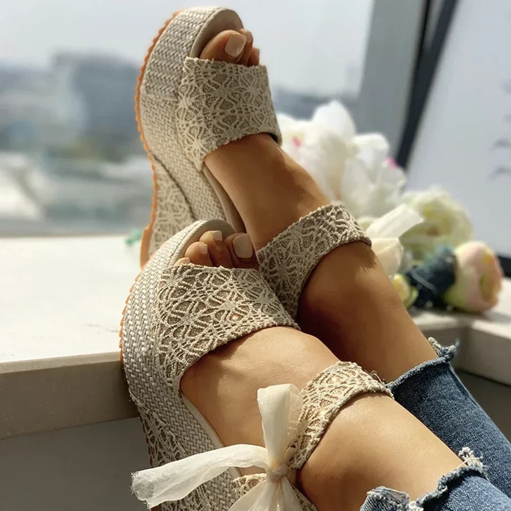 Elegante Orthopedische Sleehak Espadrilles - By La Bella Vie