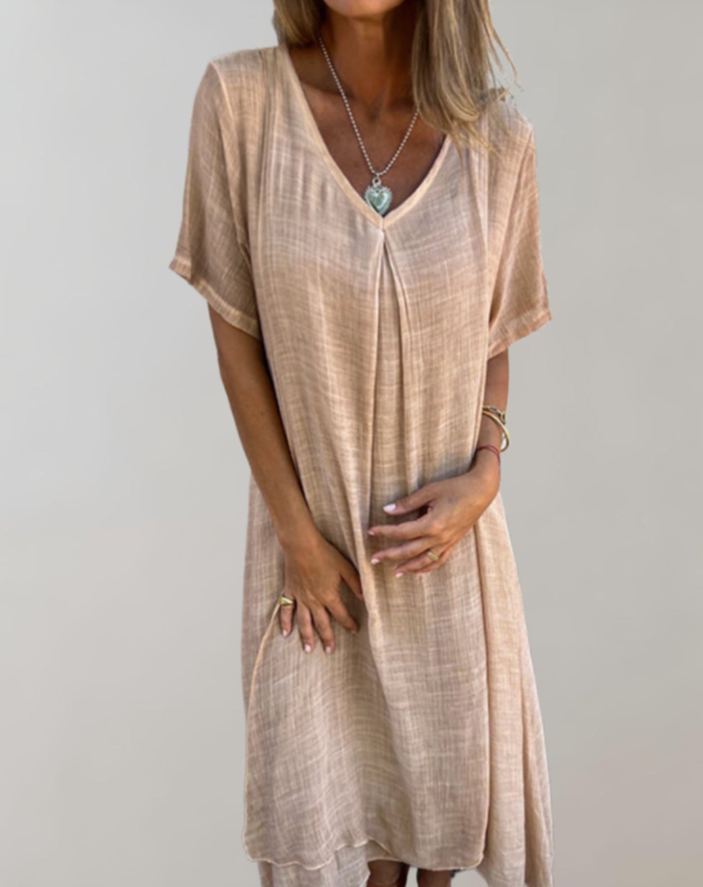 Tenzin - Casual losse zomerjurk met V-hals