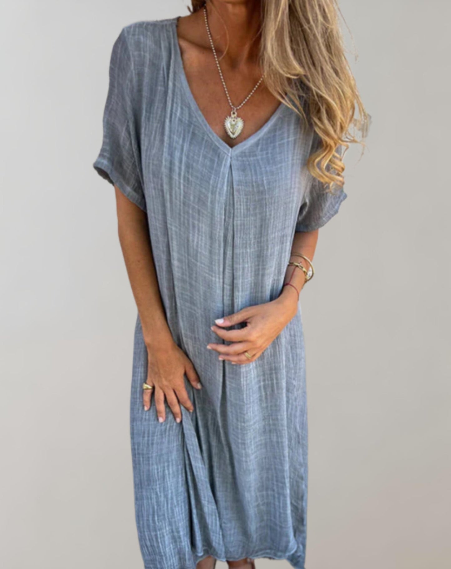 Tenzin - Casual losse zomerjurk met V-hals