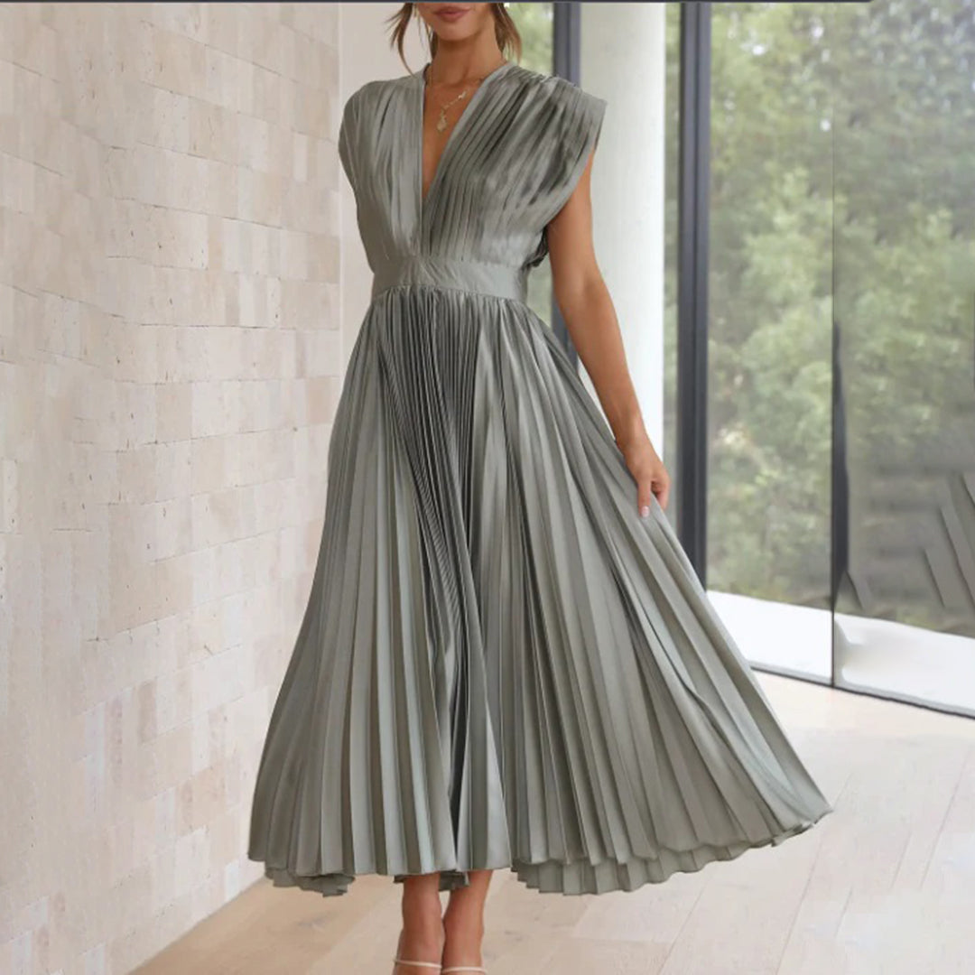 Darlene - elegante geplooide maxi-jurk