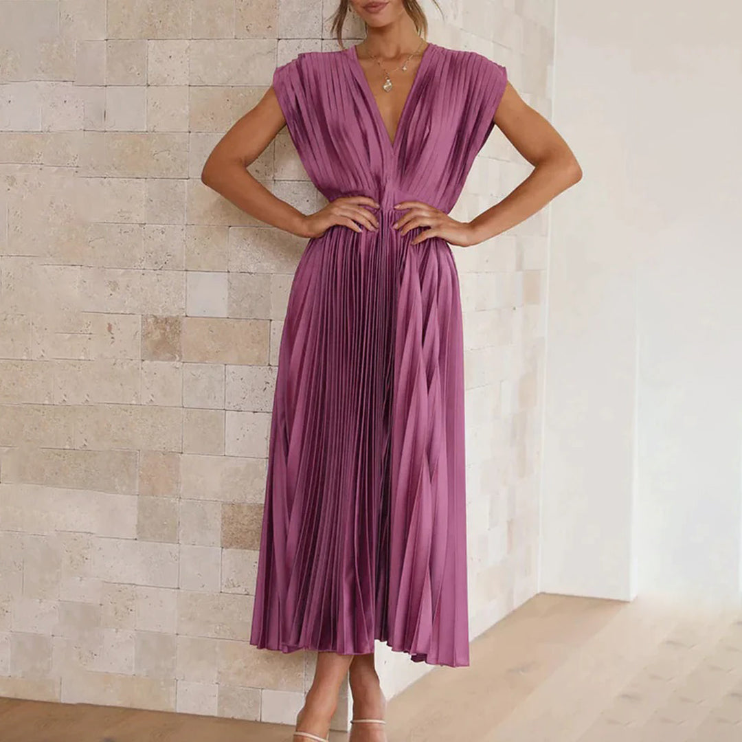 Darlene - elegante geplooide maxi-jurk