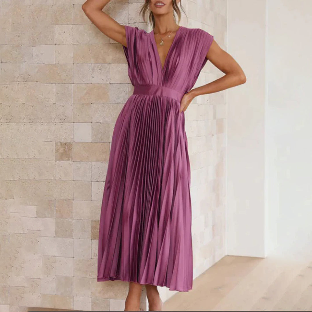 Darlene - elegante geplooide maxi-jurk