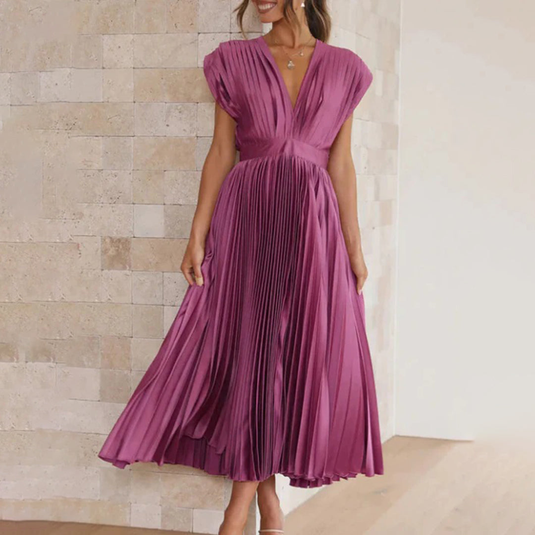 Darlene - elegante geplooide maxi-jurk