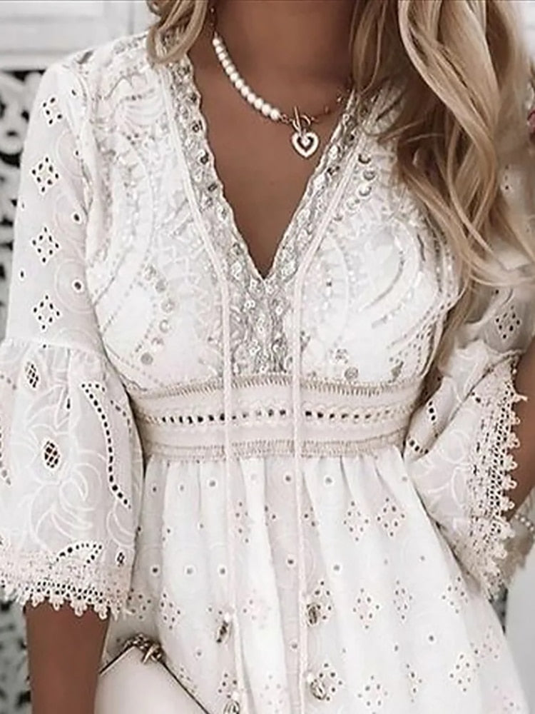 Dara - zomerse casual boho kanten jurk