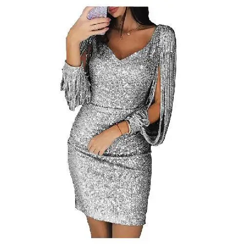 Emery - Pailletten Midi Jurk