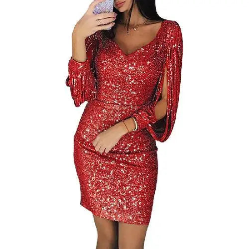 Emery - Pailletten Midi Jurk