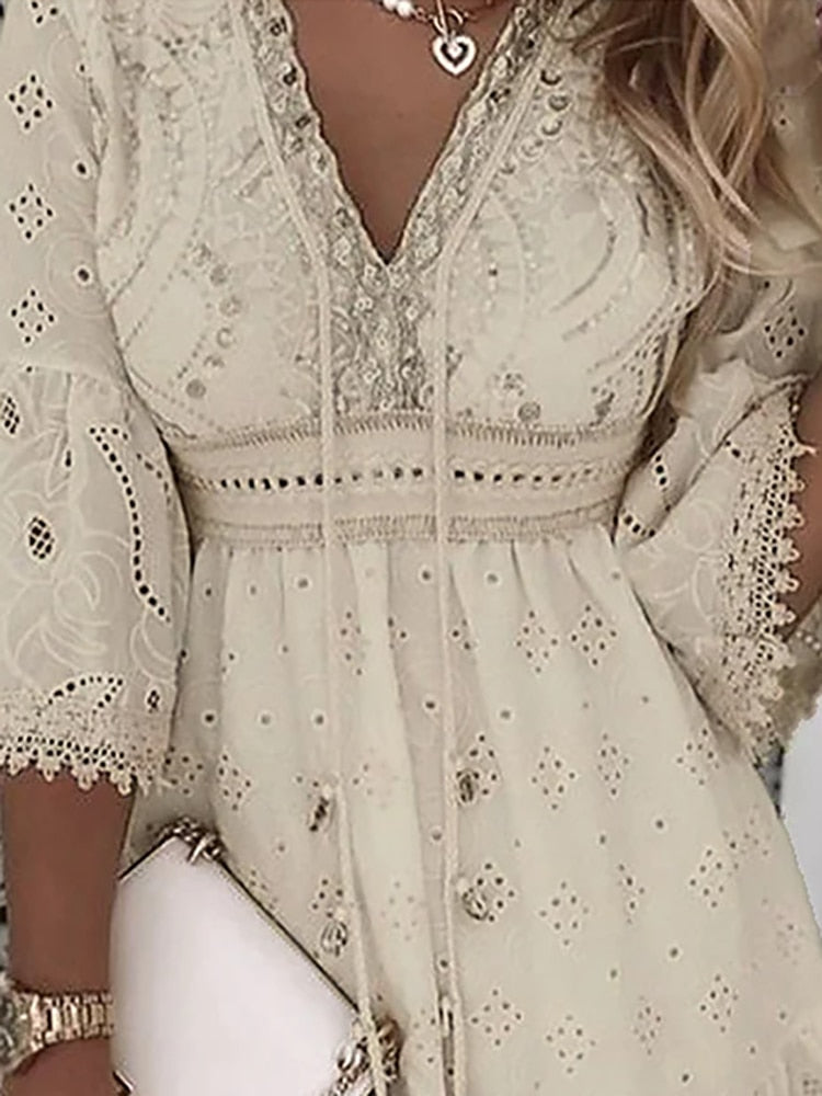Dara - zomerse casual boho kanten jurk