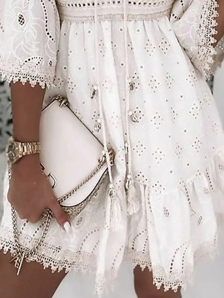 Dara - zomerse casual boho kanten jurk