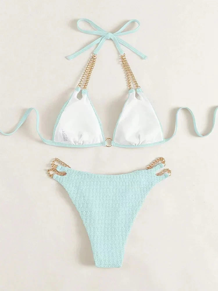 Halter bikini set met metalen ketting - By La Bella Vie