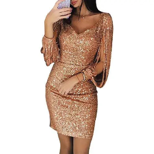 Emery - Pailletten Midi Jurk